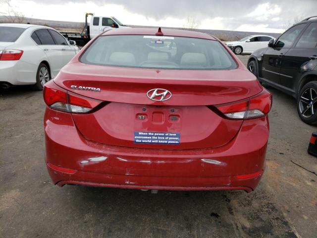 KMHDH4AE9FU381937 - 2015 HYUNDAI ELANTRA SE RED photo 6