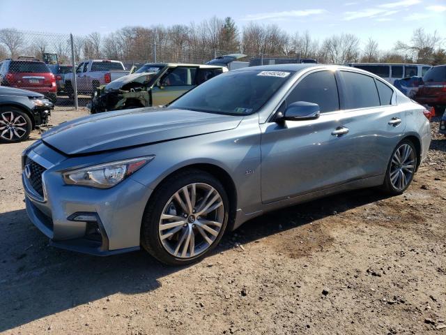 JN1EV7AR4JM438398 - 2018 INFINITI Q50 LUXE BLUE photo 1