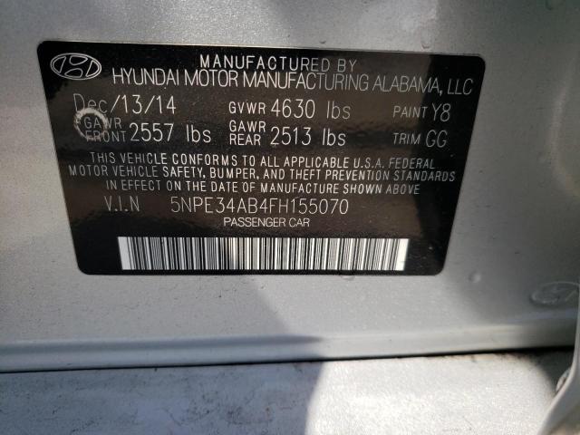 5NPE34AB4FH155070 - 2015 HYUNDAI SONATA SPORT SILVER photo 12