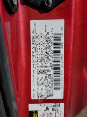 5TEUU42N37Z439645 - 2007 TOYOTA TACOMA ACCESS CAB წითელი ფოტო 12