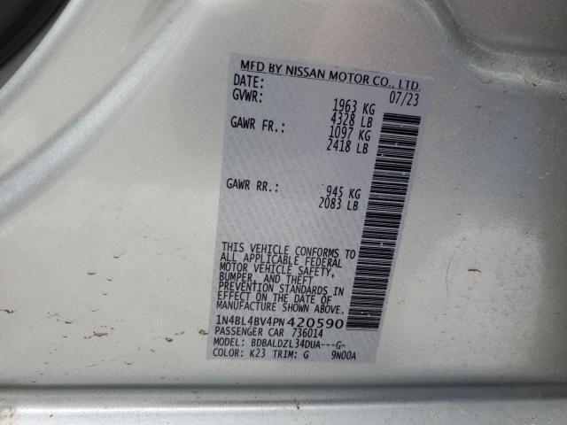 1N4BL4BV4PN420590 - 2023 NISSAN ALTIMA S SILVER photo 12