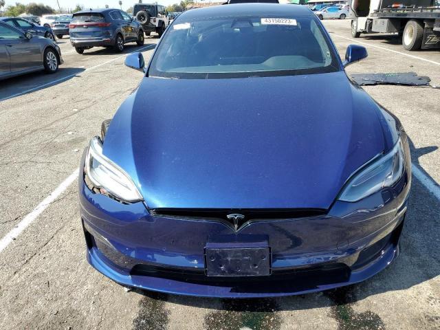 5YJSA1E51NF464682 - 2022 TESLA MODEL S Կապույտ լուսանկար 5