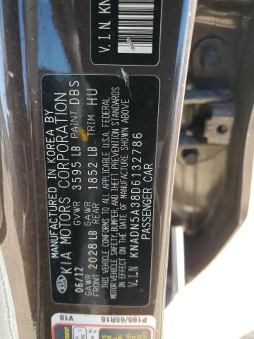 KNADN5A38D6132786 - 2013 KIA RIO EX BROWN photo 12