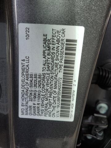 19UUB6F55NA003772 - 2022 ACURA TLX TECH A GRAY photo 12