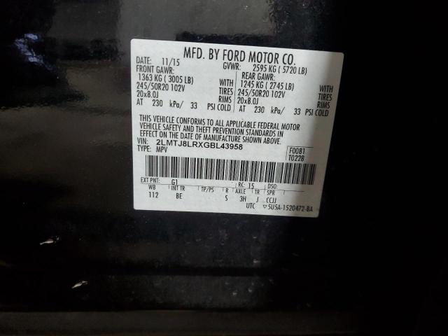 2LMTJ8LRXGBL43958 - 2016 LINCOLN MKX RESERVE BLACK photo 13