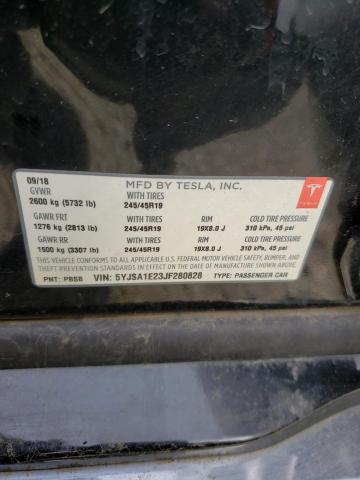 5YJSA1E23JF280828 - 2018 TESLA MODEL S Գրաֆիտ լուսանկար 12