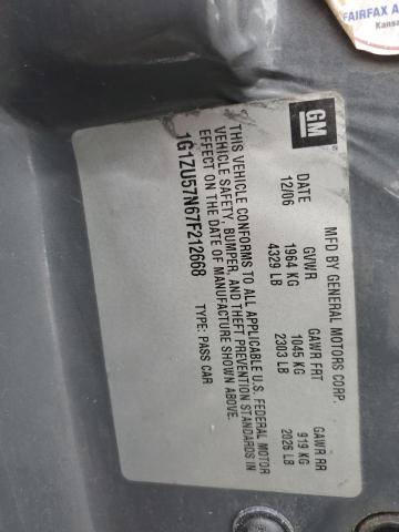 1G1ZU57N67F212668 - 2007 CHEVROLET MALIBU LTZ გრაფიტი ფოტო 13