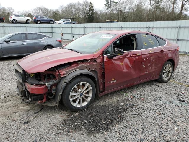 3FA6P0LU8KR222539 - 2019 FORD FUSION SE BURGUNDY photo 1