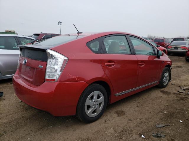 JTDKN3DUXA0196247 - 2010 TOYOTA PRIUS RED photo 3