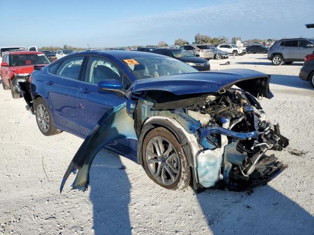 3FA6P0G77HR226904 - 2017 FORD FUSION S BLUE photo 4