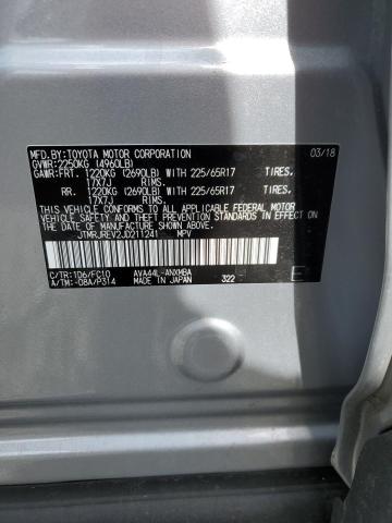 JTMRJREV2JD211241 - 2018 TOYOTA RAV4 HV LE SILVER photo 12