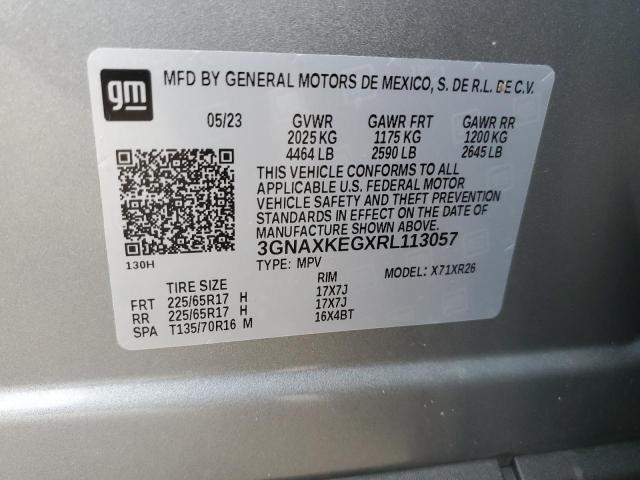 3GNAXKEGXRL113057 - 2024 CHEVROLET EQUINOX LT SILVER photo 14