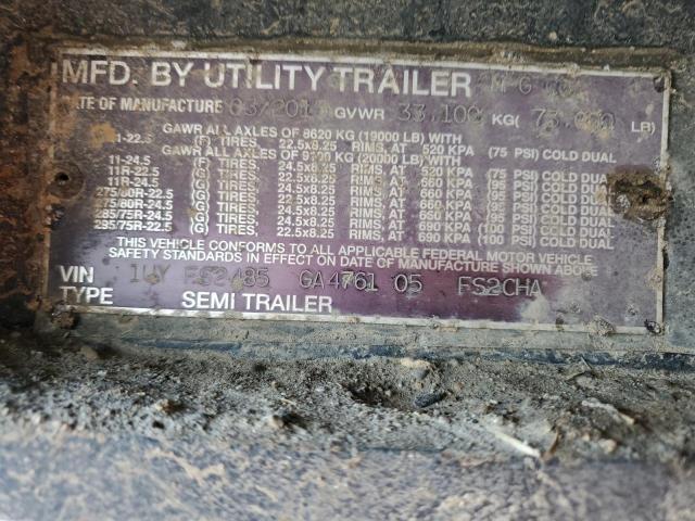1UYFS2485GA476105 - 2016 UTILITY TRAILER SILVER photo 10