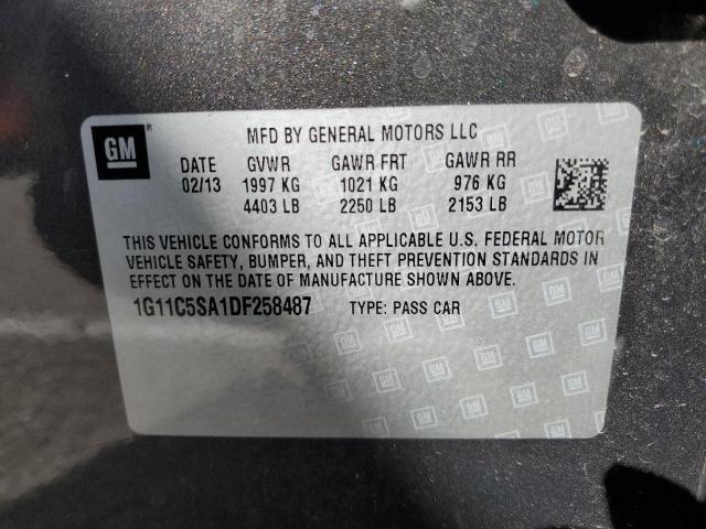 1G11C5SA1DF258487 - 2013 CHEVROLET MALIBU 1LT CHARCOAL photo 13