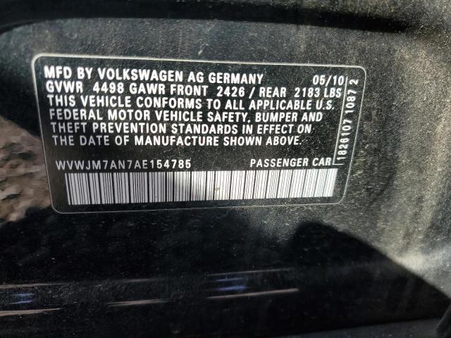 WVWJM7AN7AE154785 - 2010 VOLKSWAGEN PASSAT KOMFORT BLACK photo 12