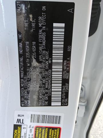 5TDGZRBH4MS542068 - 2021 TOYOTA HIGHLANDER XLE WHITE photo 13