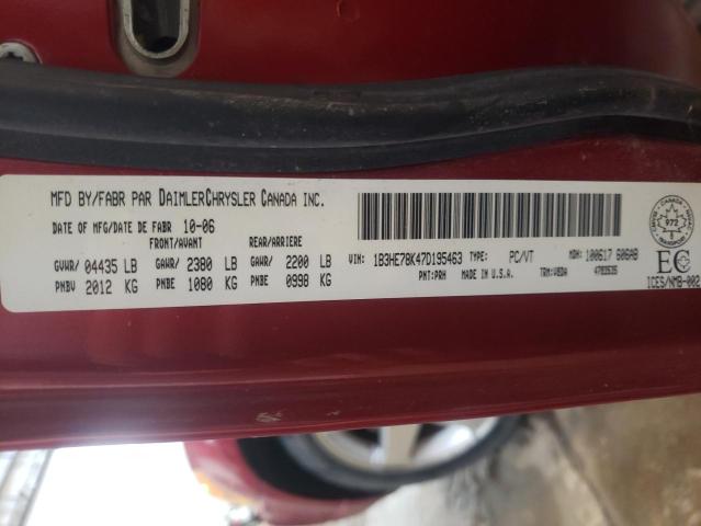 1B3HE78K47D195463 - 2007 DODGE CALIBER R/T RED photo 13