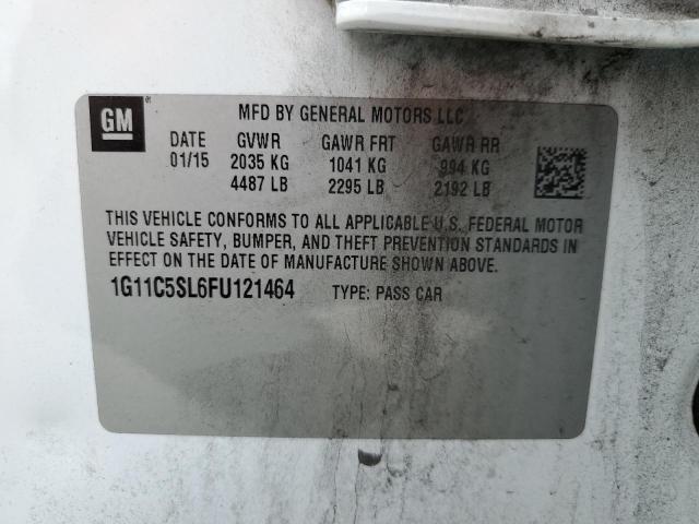 1G11C5SL6FU121464 - 2015 CHEVROLET MALIBU 1LT Blanc photo 13