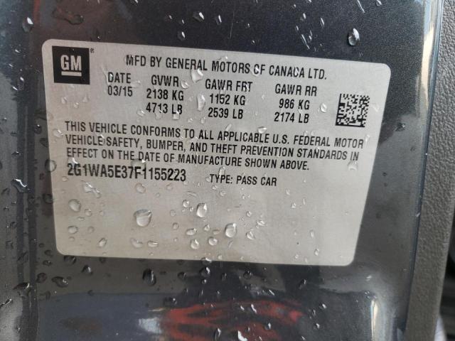 2G1WA5E37F1155223 - 2015 CHEVROLET IMPALA LIM LS GRAY photo 12