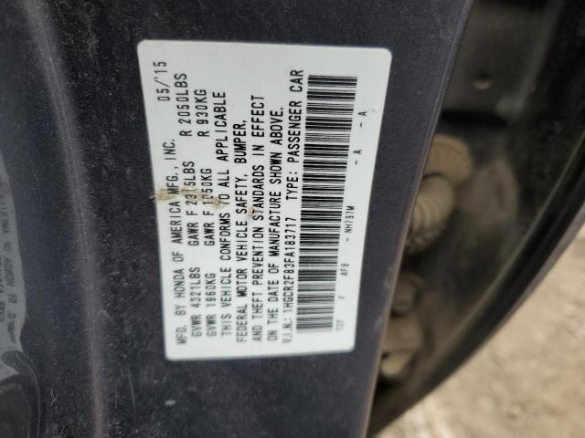 1HGCR2F83FA183717 - 2015 HONDA ACCORD EXL GRAY photo 12