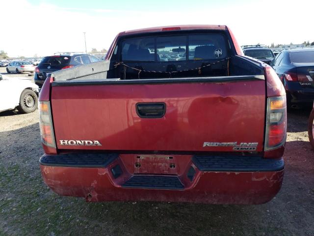 2HJYK16296H528504 - 2006 HONDA RIDGELINE RT RED photo 6