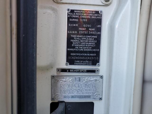 SCAZN02A3JCX23735 - 1988 ROLLS-ROYCE SILVER SPU BEIGE photo 12