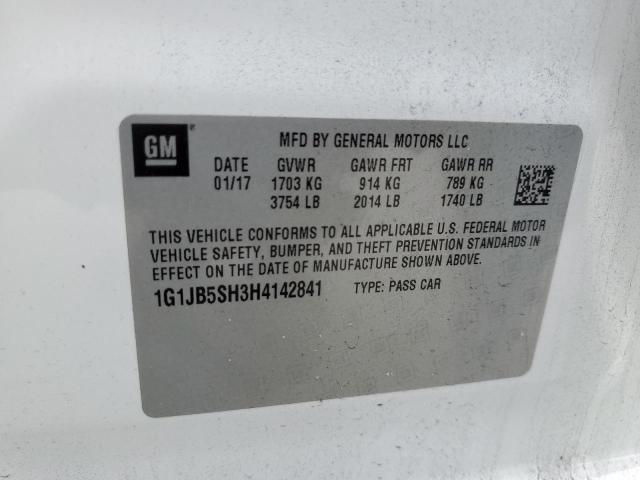 1G1JB5SH3H4142841 - 2017 CHEVROLET SONIC LS WHITE photo 13