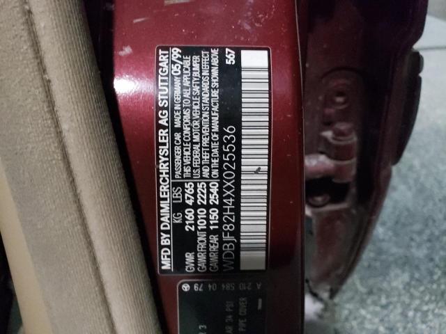 WDBJF82H4XX025536 - 1999 MERCEDES-BENZ E 320 4MATIC BURGUNDY photo 12