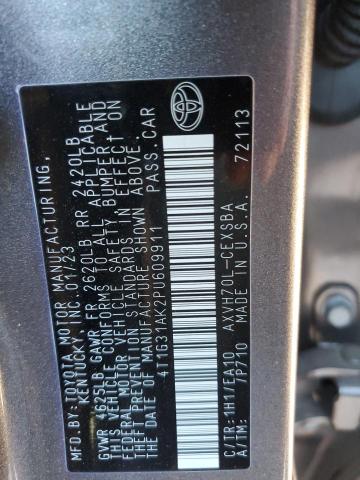 4T1G31AK2PU609911 - 2023 TOYOTA CAMRY SE NIGHT SHADE GRAY photo 12
