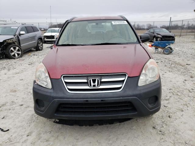 JHLRD78586C006286 - 2006 HONDA CR-V LX RED photo 5