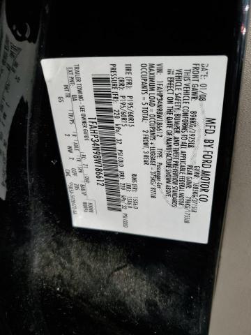 1FAHP34N98W186612 - 2008 FORD FOCUS S/SE BLACK photo 12