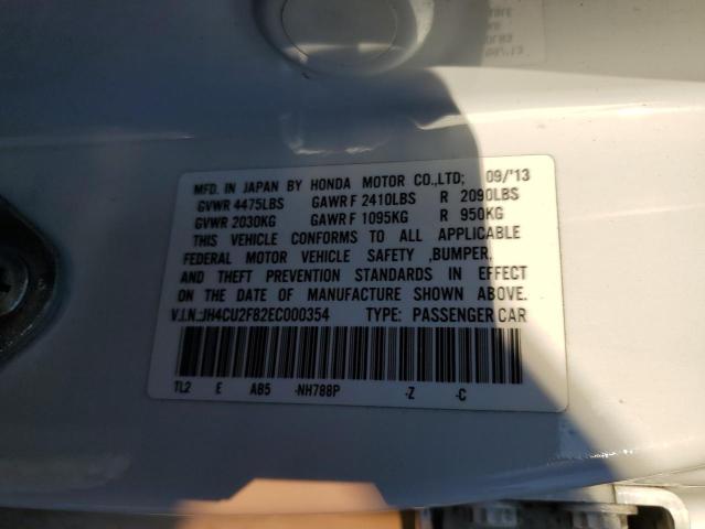 JH4CU2F82EC000354 - 2014 ACURA TSX SE WHITE photo 13