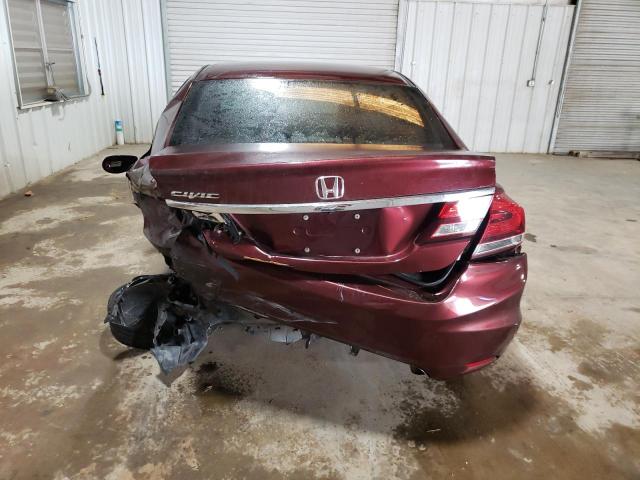 19XFB2F58FE119806 - 2015 HONDA CIVIC LX BURGUNDY photo 6