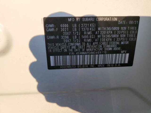 4S4WMAPD8M3469110 - 2021 SUBARU ASCENT LIMITED WHITE photo 14