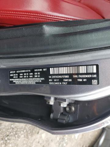 ZARFAEEN0J7570863 - 2018 ALFA ROMEO GIULIA TI Q4 GRAY photo 12