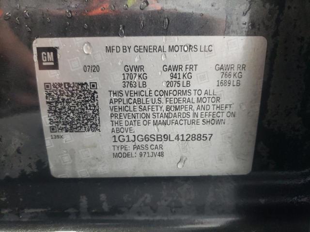 1G1JG6SB9L4128857 - 2020 CHEVROLET SONIC CHARCOAL photo 12