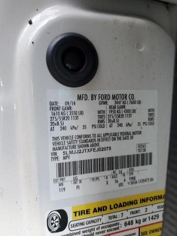 5LMJJ2JTXFEJ02075 - 2015 LINCOLN NAVIGATOR თეთრი ფოტო 13