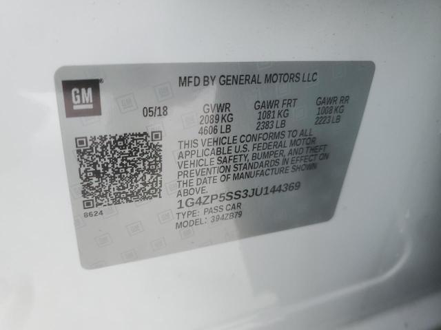 1G4ZP5SS3JU144369 - 2018 BUICK LACROSSE ESSENCE WHITE photo 13