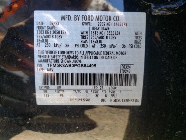 1FM5K8AB0PGB84495 - 2023 FORD EXPLORER POLICE INTERCEPTOR Qara foto 14