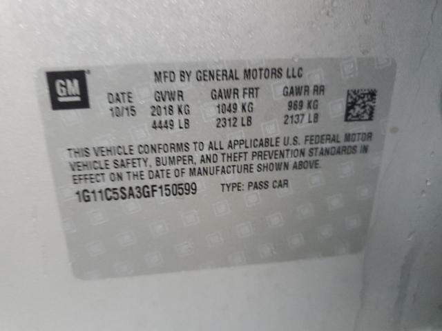 1G11C5SA3GF150599 - 2016 CHEVROLET MALIBU LIM LT 银色 照片 12