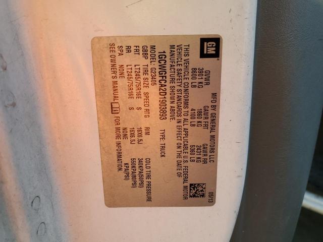 1GCWGFCA2D1903893 - 2013 CHEVROLET EXPRESS G2 WHITE photo 13