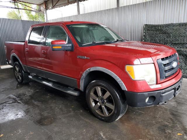 1FTPW14V89FA91585 - 2009 FORD F150 SUPERCREW RED photo 4