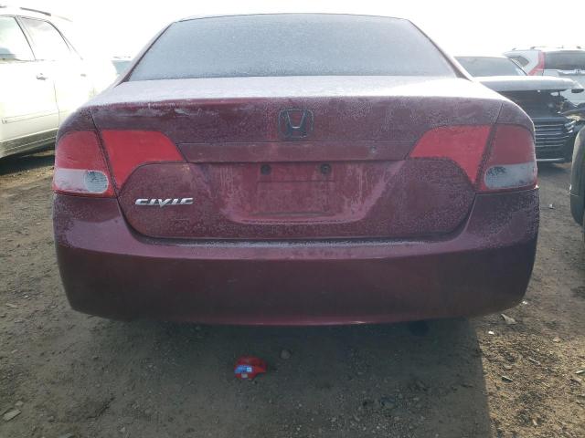 1HGFA16538L107636 - 2008 HONDA CIVIC LX RED photo 6