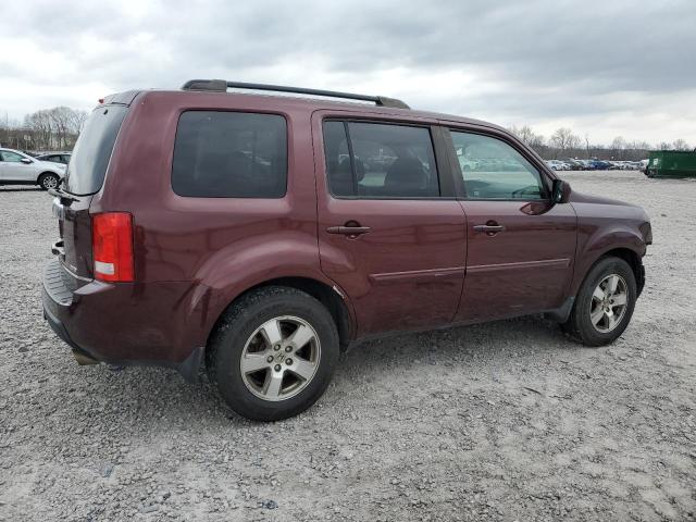 5FNYF4H52AB034694 - 2010 HONDA PILOT EXL BURGUNDY photo 3