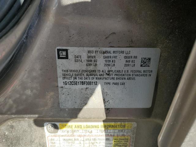 1G1ZC5E17BF308112 - 2011 CHEVROLET MALIBU 1LT 灰色 照片 13