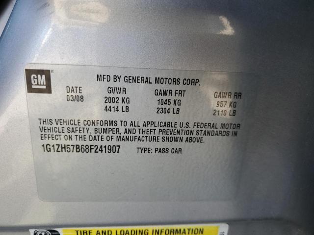 1G1ZH57B68F241907 - 2008 CHEVROLET MALIBU 1LT 银色 照片 12