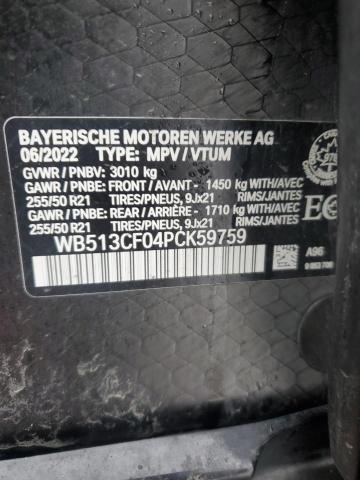 WB513CF04PCK59759 - 2023 BMW IX XDRIVE40 WHITE photo 13