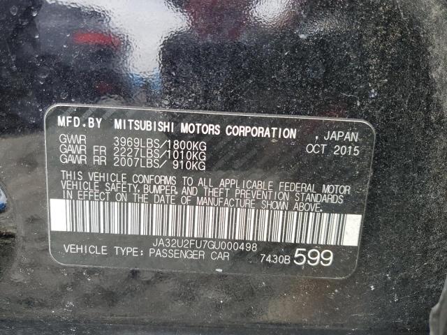 JA32U2FU7GU000498 - 2016 MITSUBISHI LANCER ES BLACK photo 12