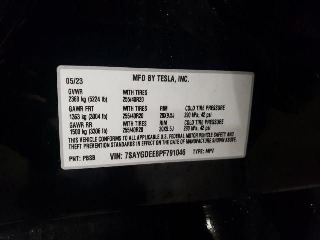 7SAYGDEE8PF791046 - 2023 TESLA MODEL Y BLACK photo 13