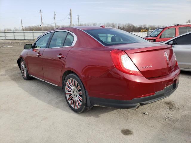 1LNHL9DK8DG600560 - 2013 LINCOLN MKS RED photo 2